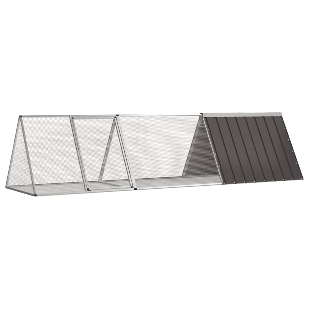 Kaninbur antrasitt 302,5x80,5x71 cm galvanisert stål