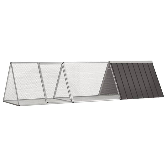 Kaninbur antrasitt 302,5x80,5x71 cm galvanisert stål