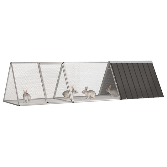 Kaninbur antrasitt 302,5x80,5x71 cm galvanisert stål