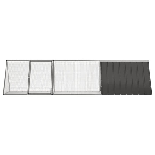 Kaninbur antrasitt 302,5x80,5x71 cm galvanisert stål