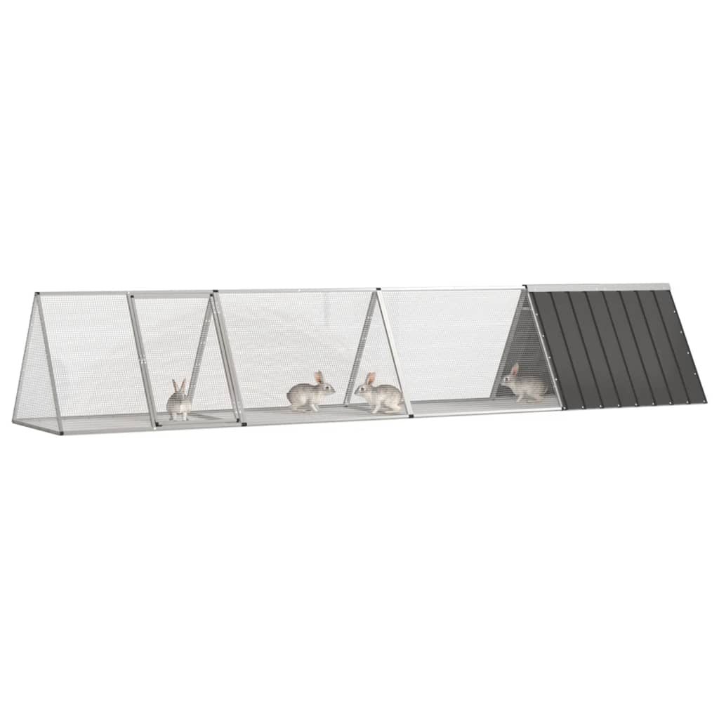 Kaninbur antrasitt 403,5x80,5x71 cm galvanisert stål