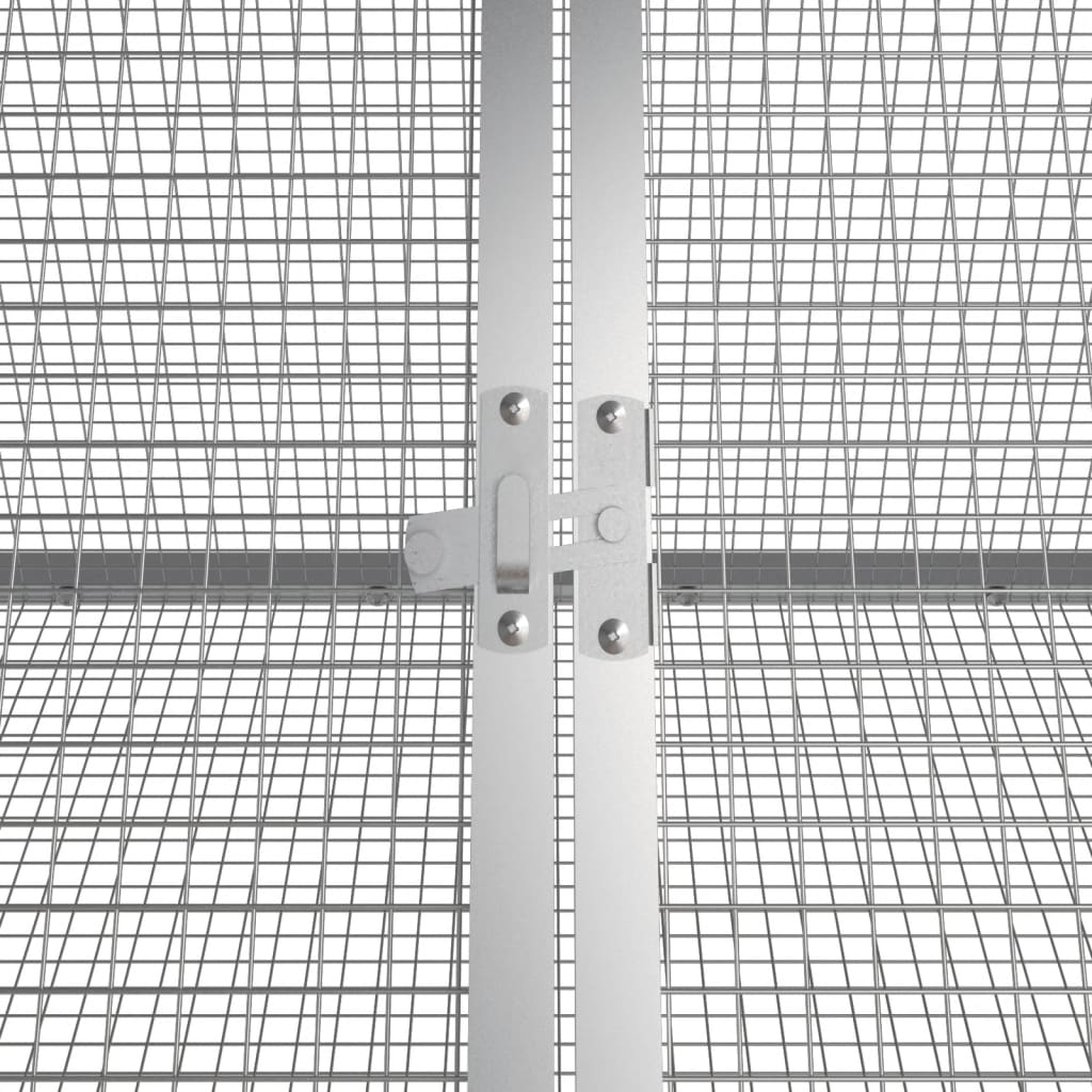 Kaninbur grå 403,5x80,5x71 cm galvanisert stål