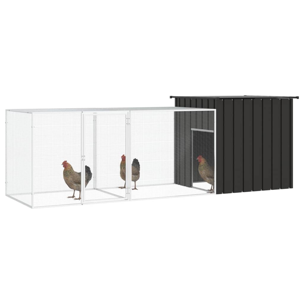 Kyllingbur antrasitt 300x91x100 cm galvanisert stål