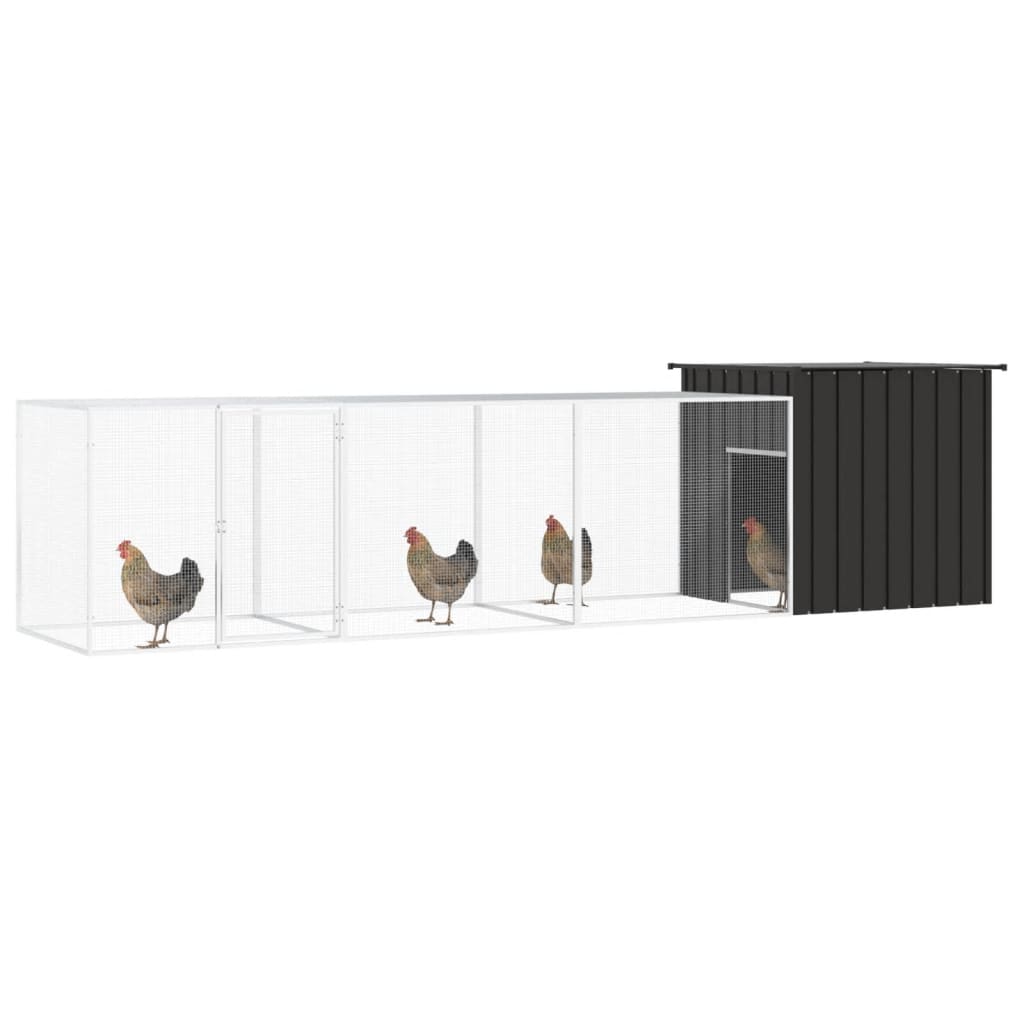 Kyllingbur antrasitt 400x91x100 cm galvanisert stål