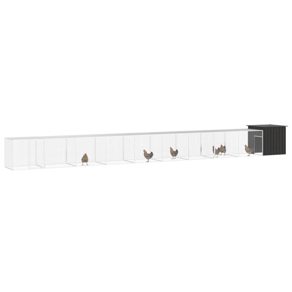 Kyllingbur antrasitt 1000x91x100 cm galvanisert stål