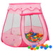 Leketelt med 250 baller rosa 102x102x82 cm