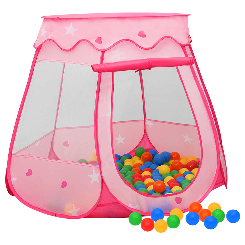 Leketelt med 250 baller rosa 102x102x82 cm