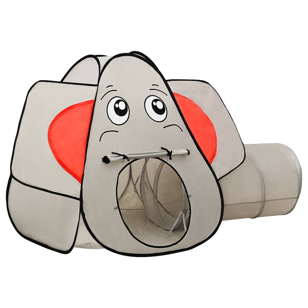 Leketelt for barn elefant med 250 baller grå 174x86x101 cm