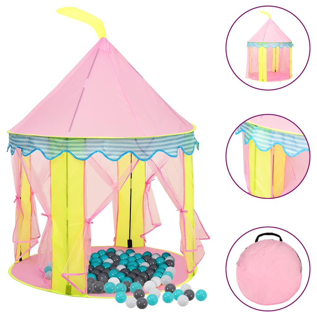 Leketelt med 250 baller rosa 100x100x127 cm