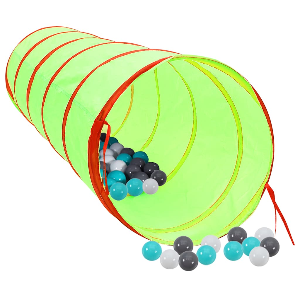 Leketunnel for barn med 250 baller grønn 175 cm polyester