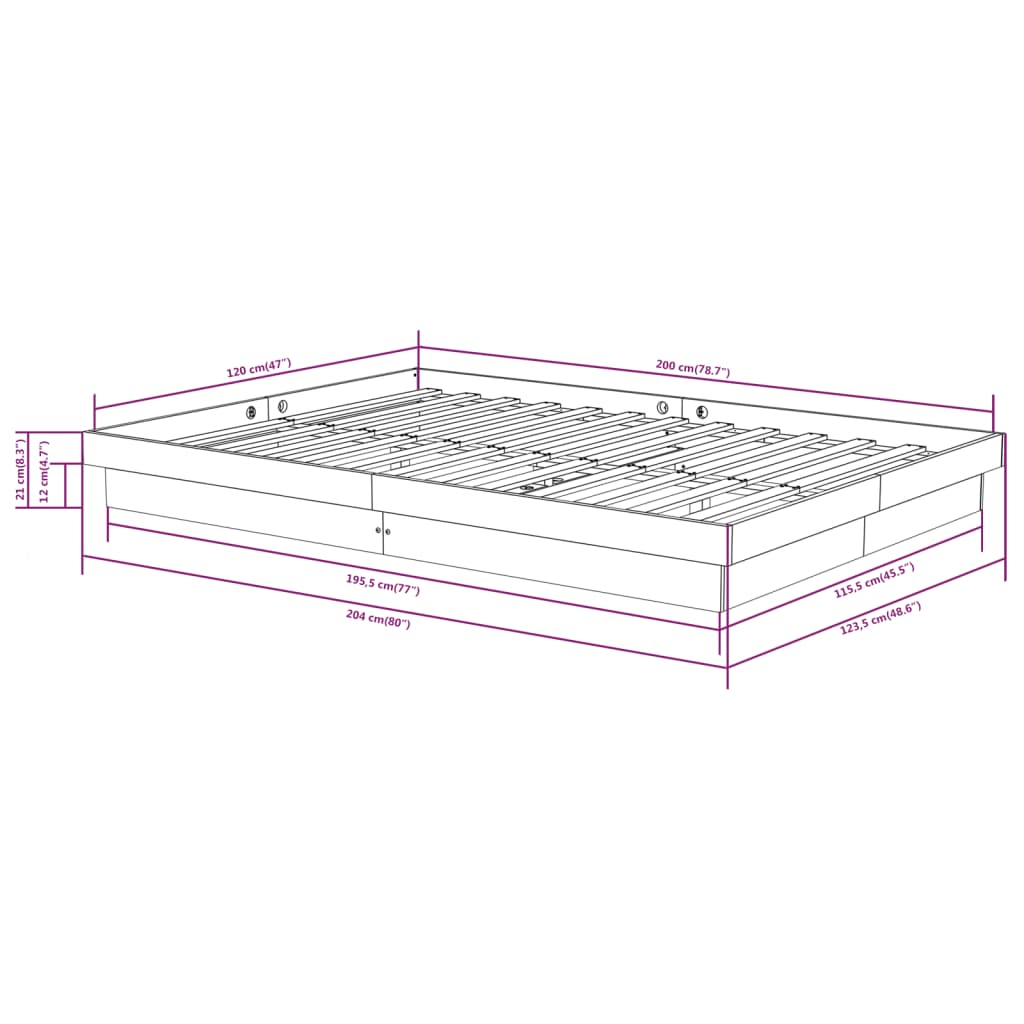 Sengeramme heltre 120x200 cm