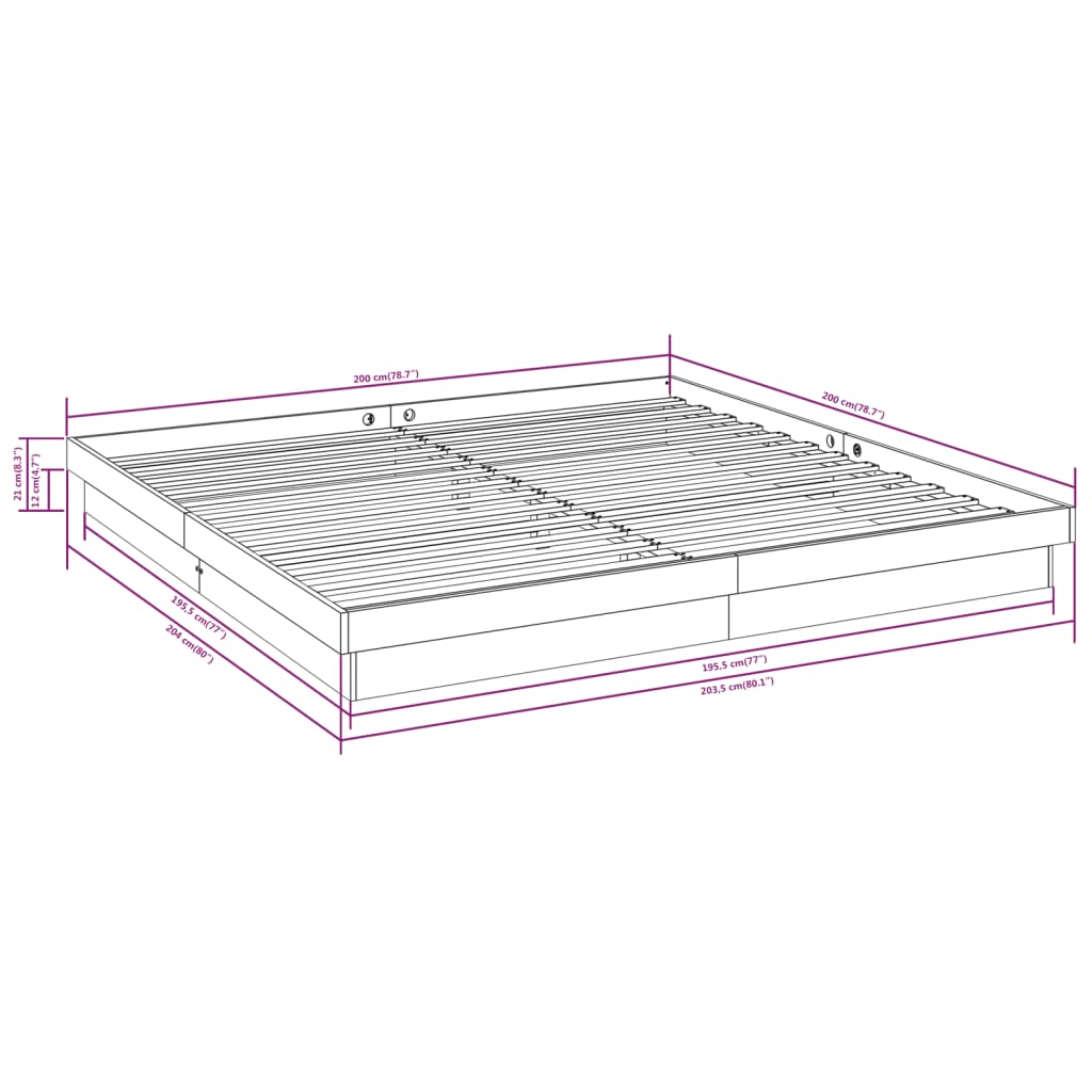 Sengeramme heltre 200x200 cm