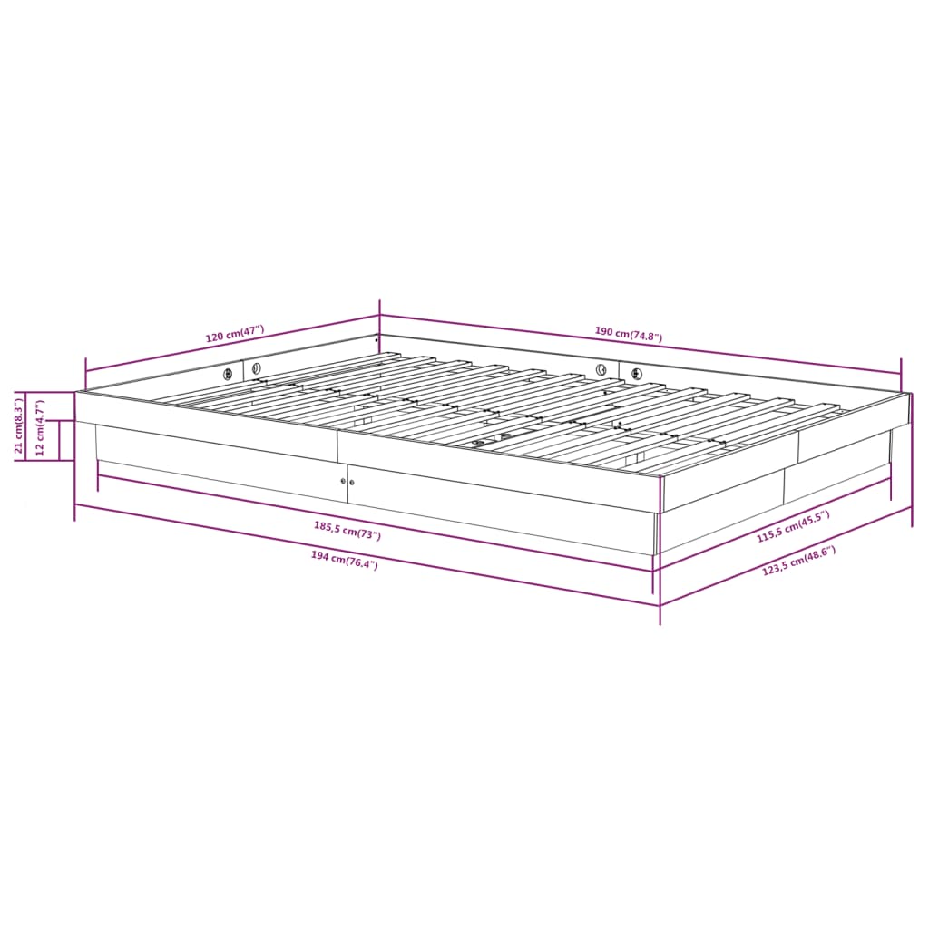 Sengeramme heltre 120x190 cm Small Double