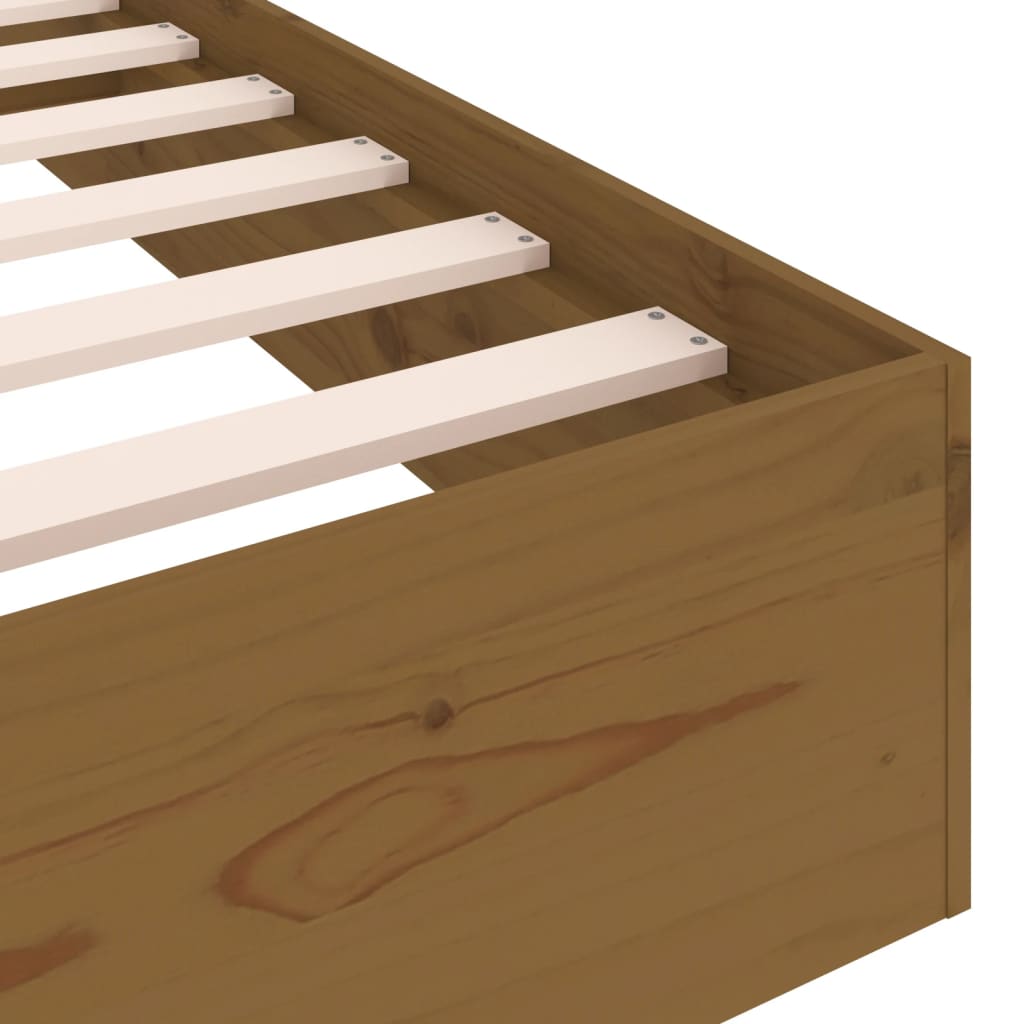 Sengeramme honningbrun heltre 135x190 cm Double