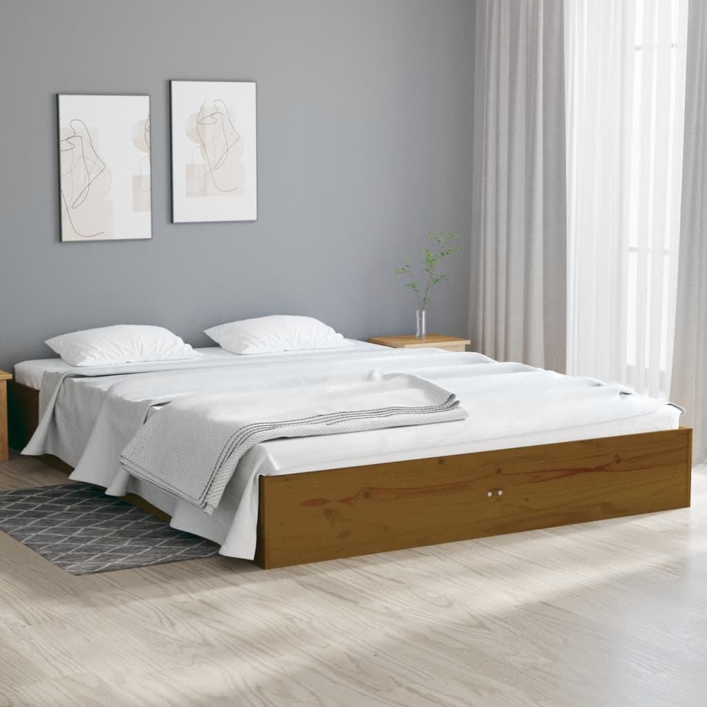 Sengeramme honningbrun heltre 135x190 cm Double