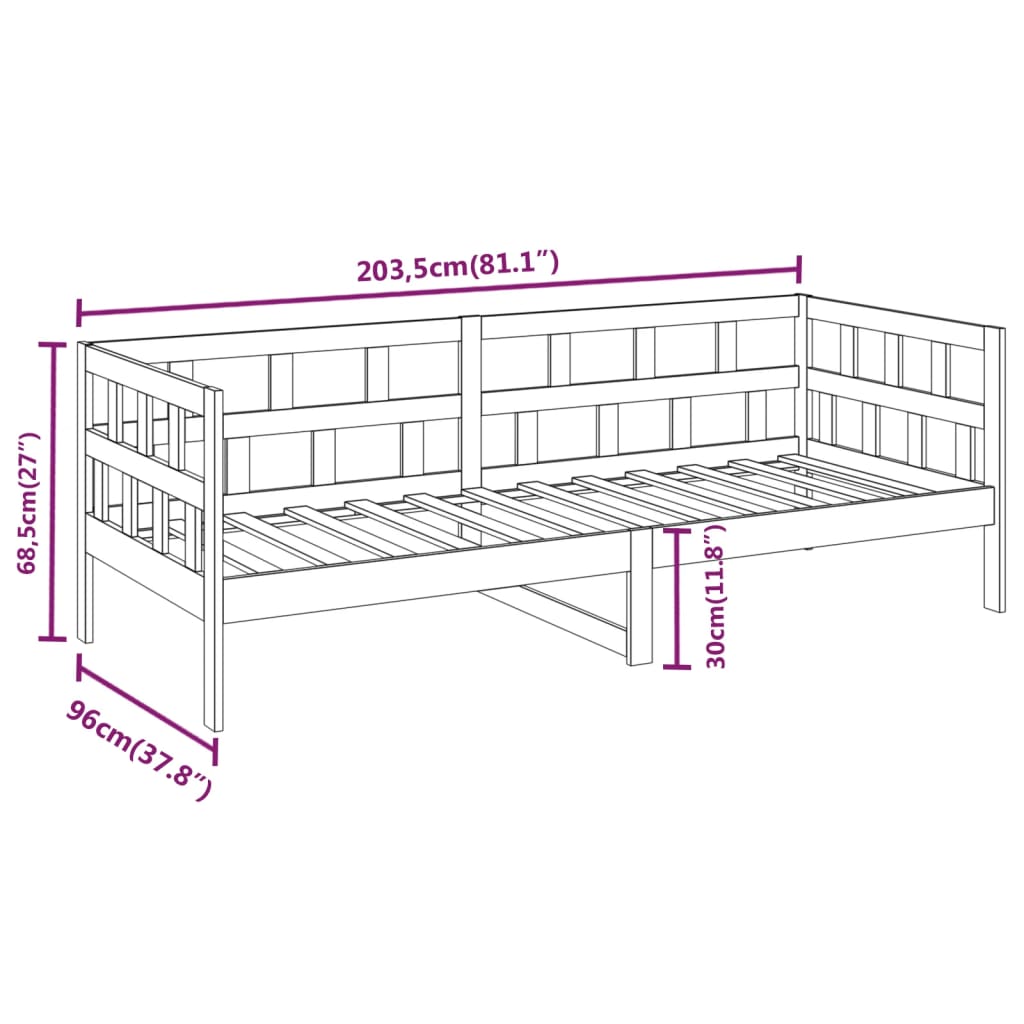 Dagseng heltre furu 90x200 cm