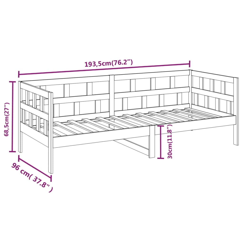 Dagseng heltre furu 90x190 cm
