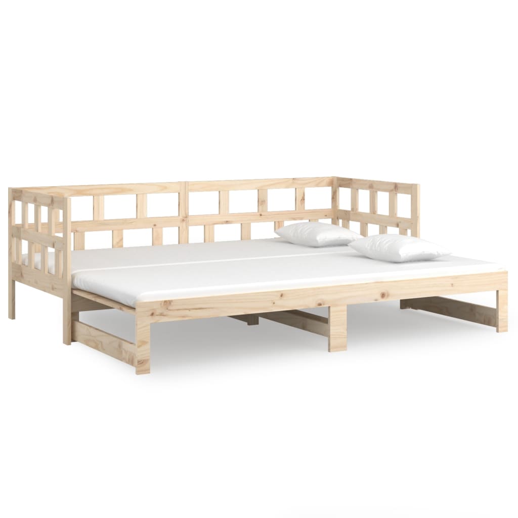 Uttrekkbar dagseng heltre furu 2x(80x200) cm vidaXL