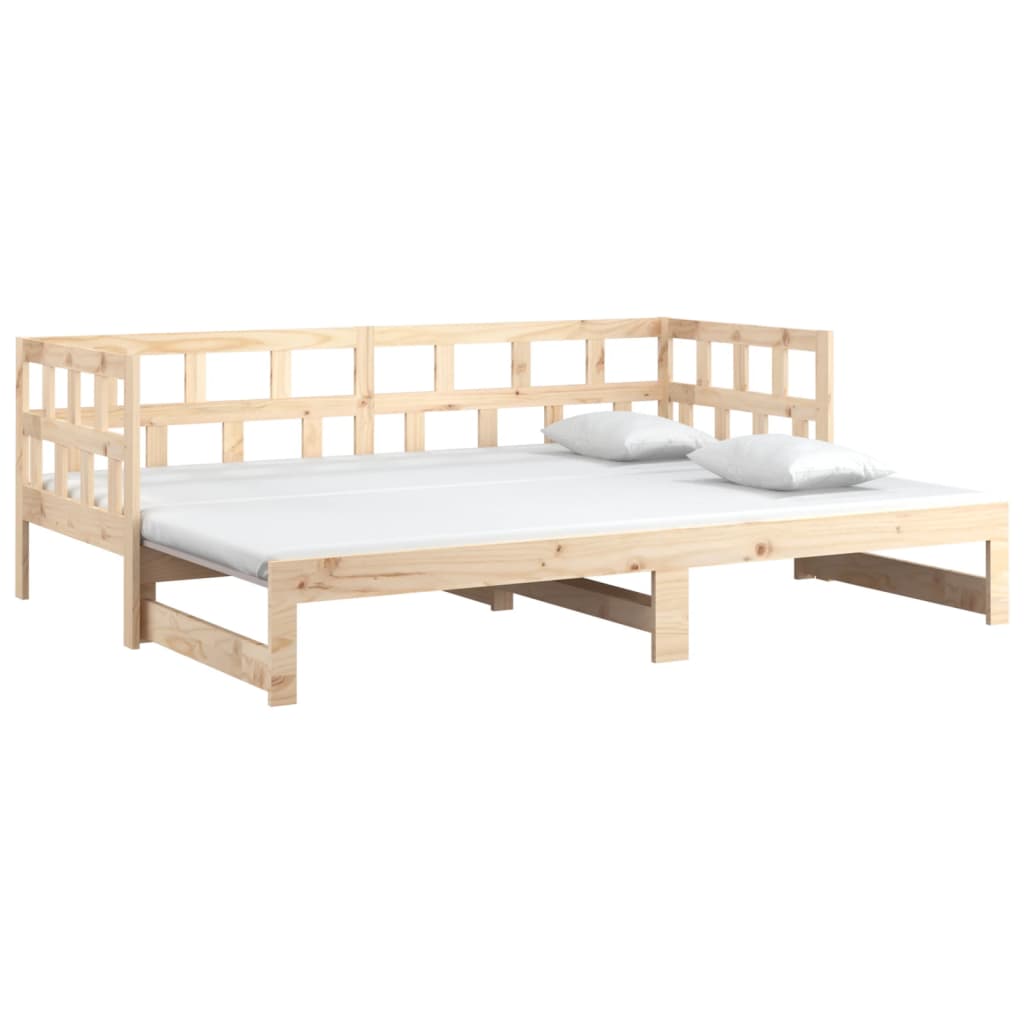 Uttrekkbar dagseng heltre furu 2x(80x200) cm vidaXL