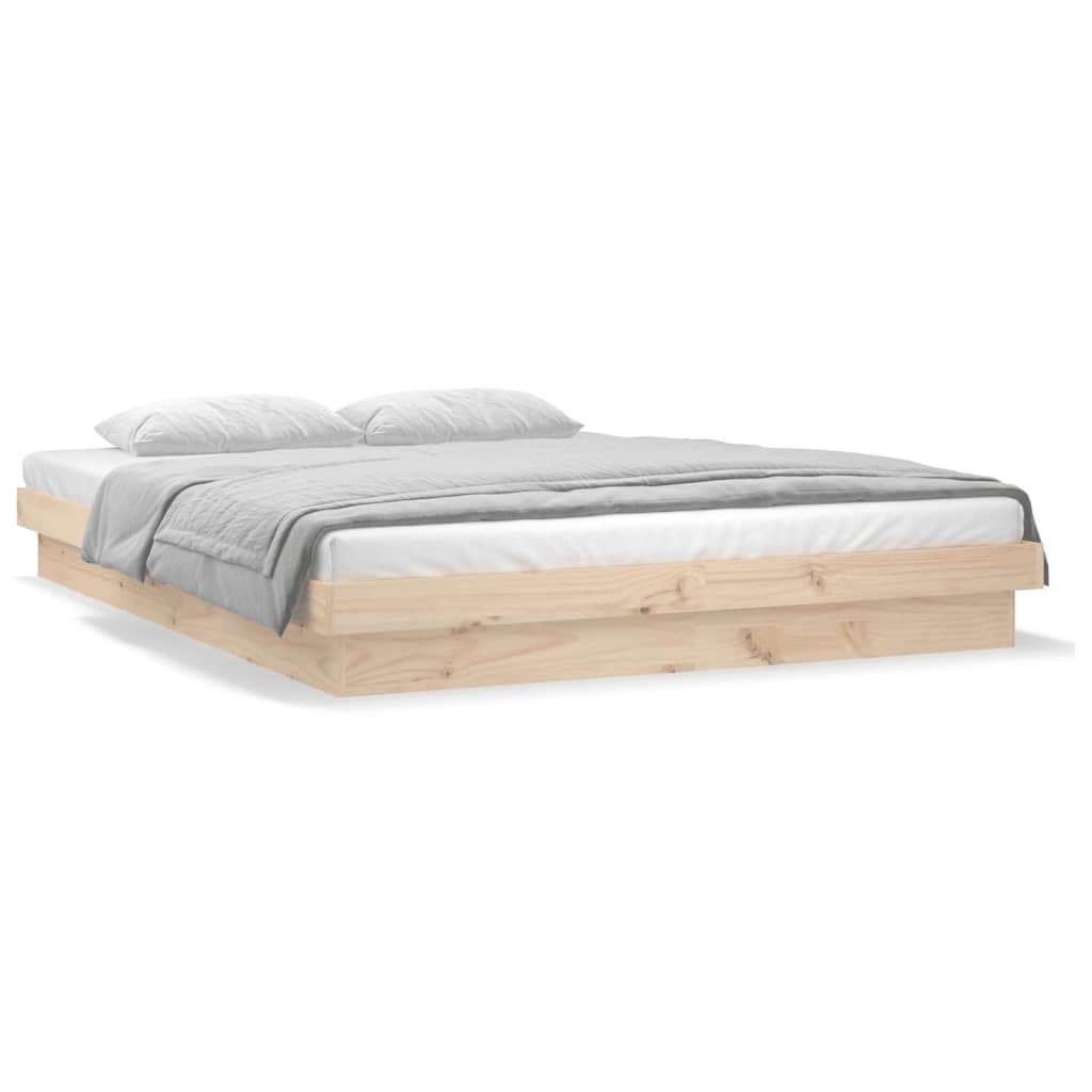 Sengeramme med LED 140x190 cm heltre