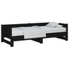Uttrekkbar dagseng svart heltre furu 2x(90x200) cm