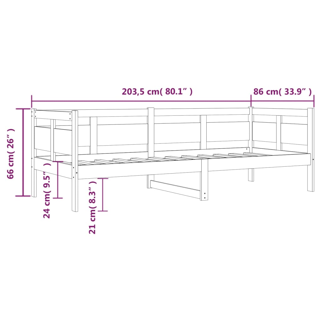 Dagseng heltre furu 80x200 cm