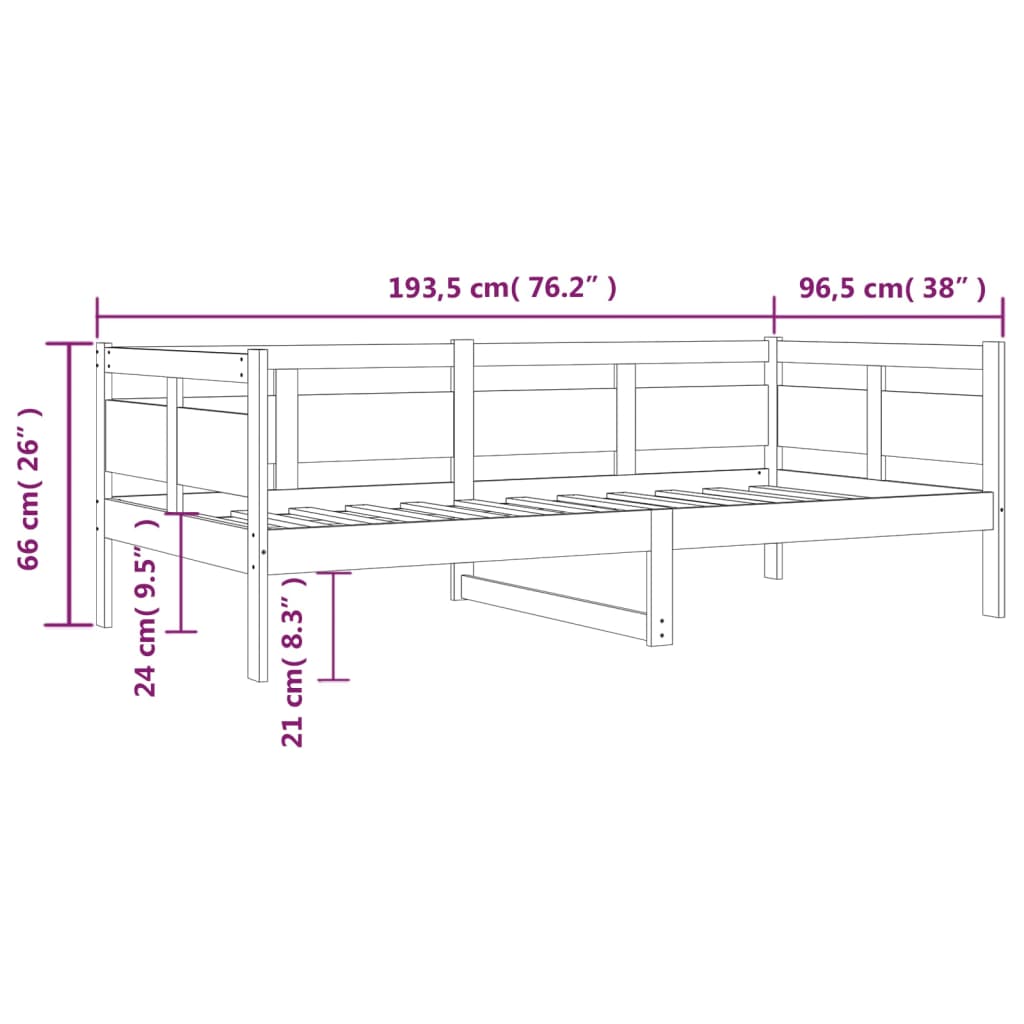 Dagseng heltre furu 90x190 cm