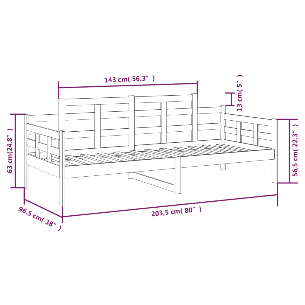 Dagseng heltre furu 90x200 cm