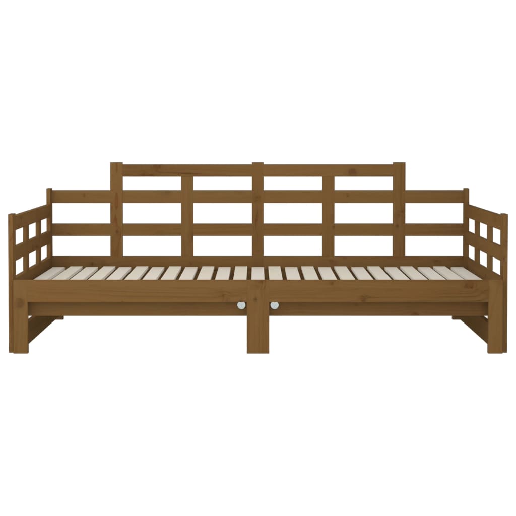 Uttrekkbar dagseng honningbrun heltre furu 2x(90x190) cm vidaXL