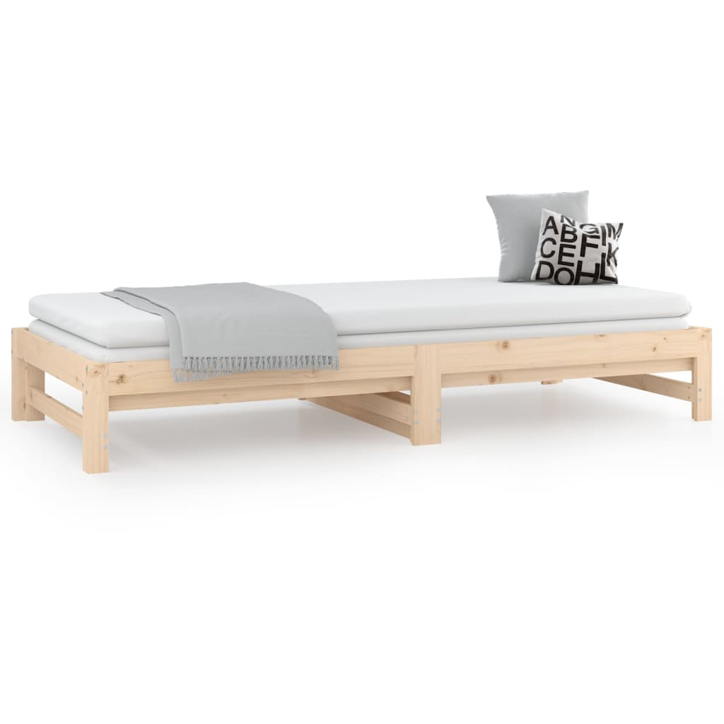 Uttrekkbar dagseng 2x(90x200) cm heltre furu