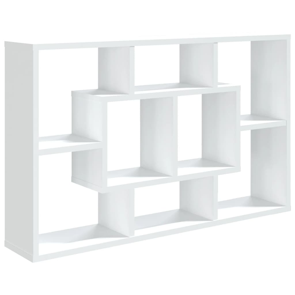 Vegghylle hvit 85x16x52,5 cm konstruert tre