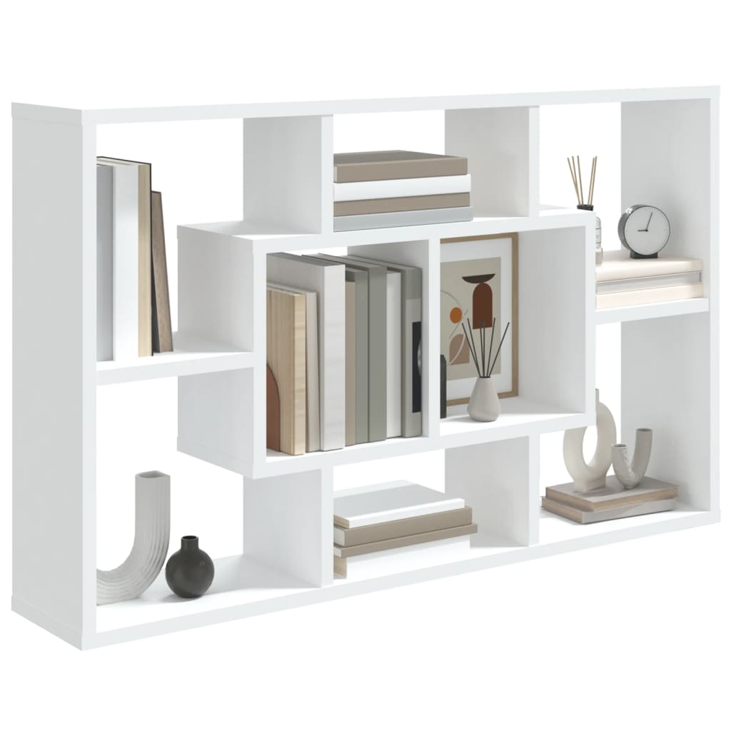 Vegghylle hvit 85x16x52,5 cm konstruert tre