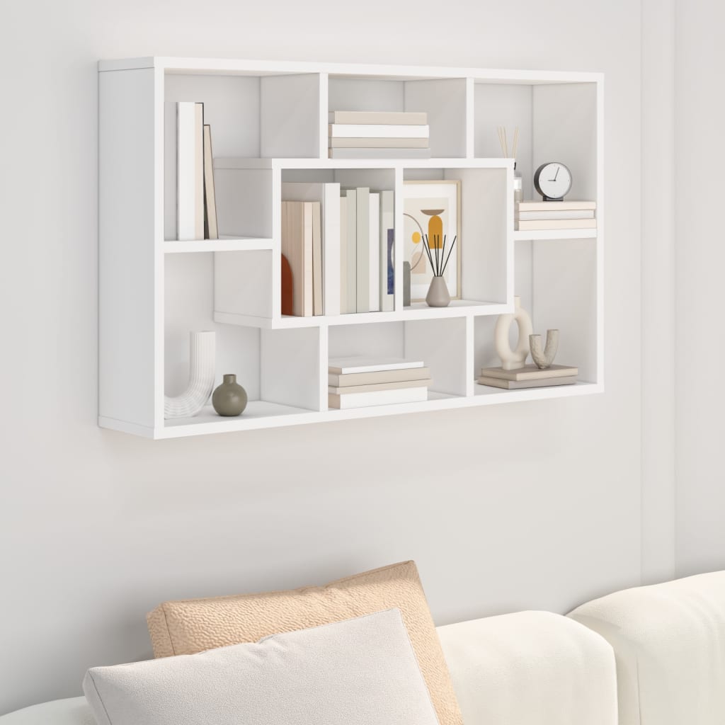 Vegghylle hvit 85x16x52,5 cm konstruert tre