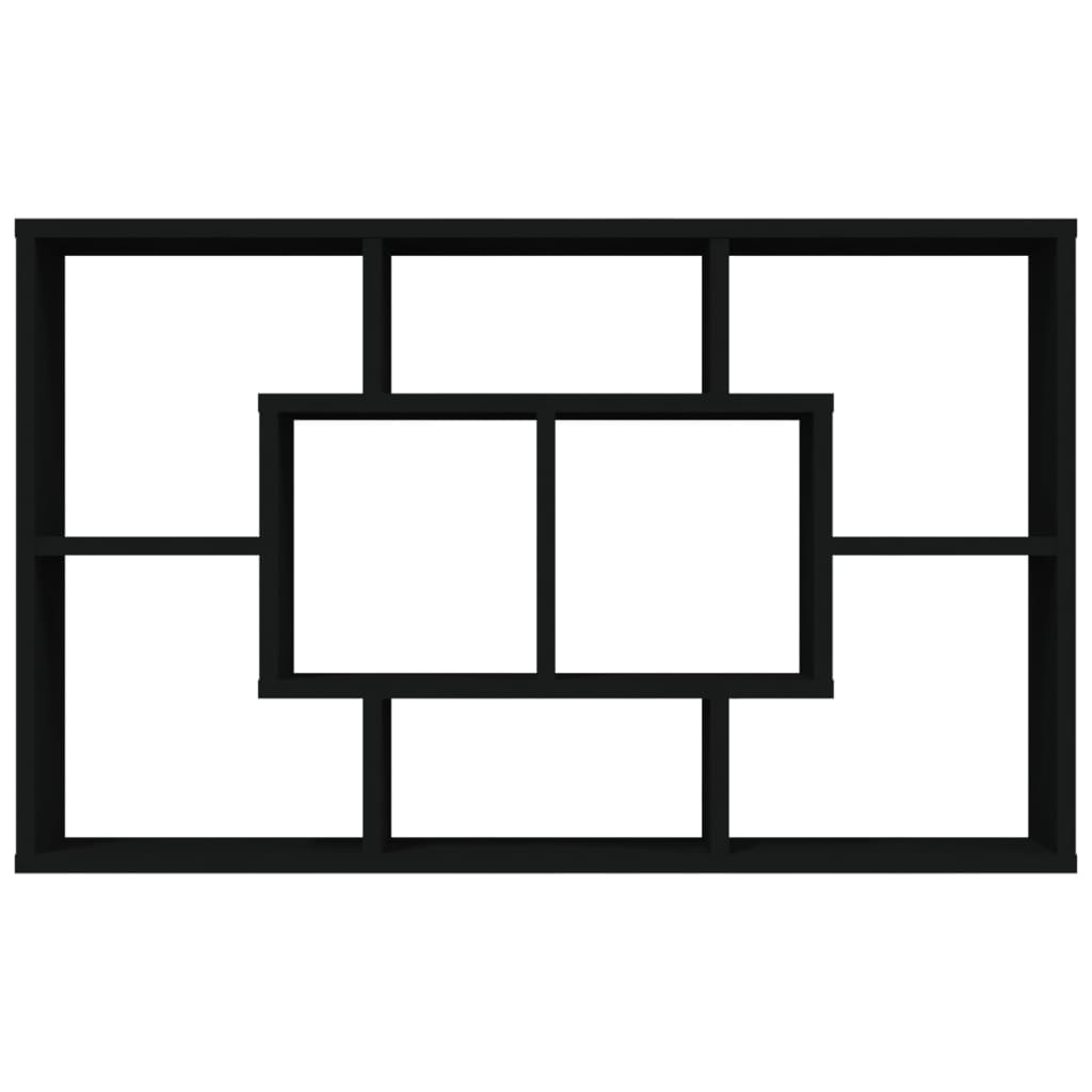 Vegghylle svart 85x16x52,5 cm konstruert tre