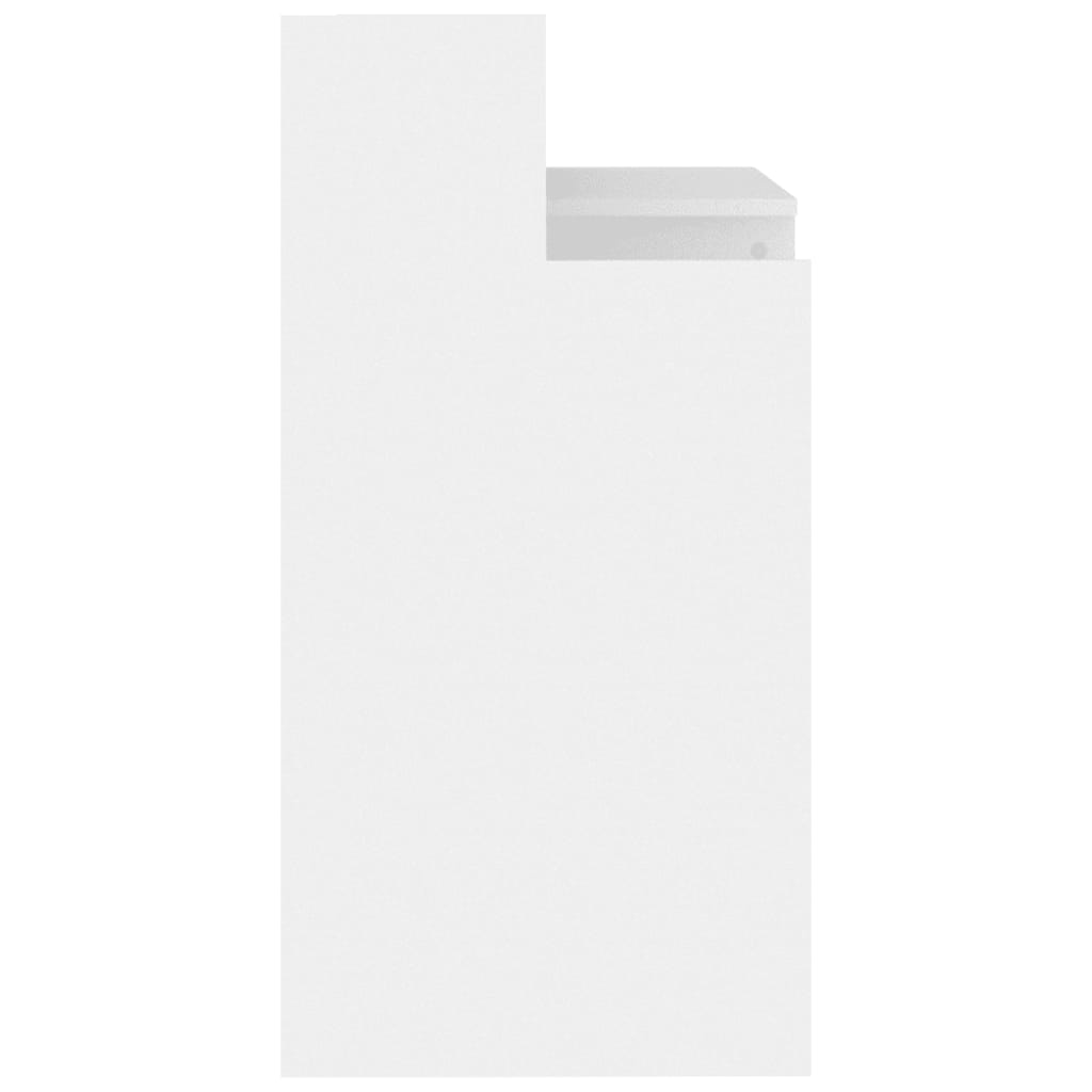 Skrivebord med LED-lys hvit 97x45x90 cm konstruert tre