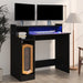 Skrivebord med LED-lys svart 97x45x90 cm konstruert tre