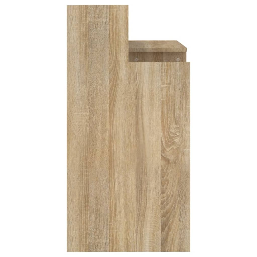 Skrivebord med LED-lys sonoma eik 97x45x90 cm konstruert tre