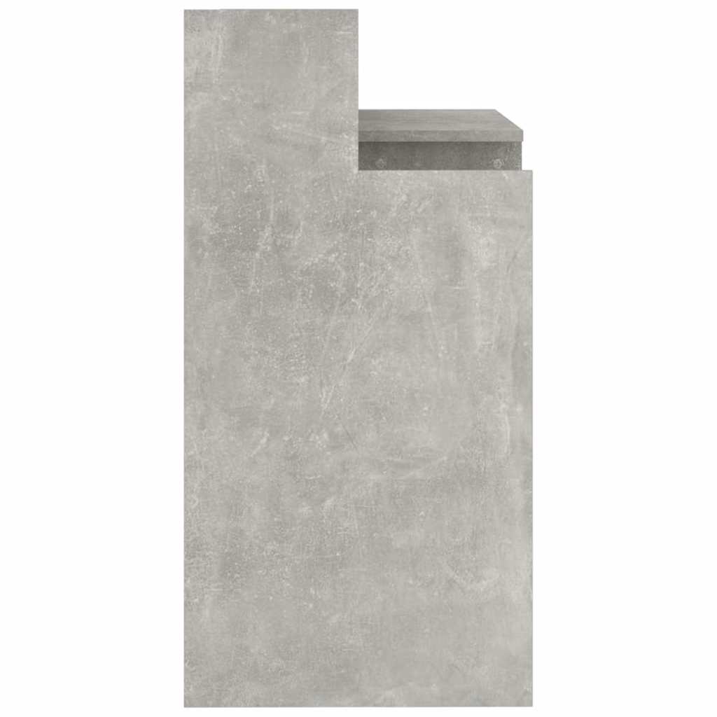 Skrivebord med LED-lys betonggrå 97x45x90 cm konstruert tre