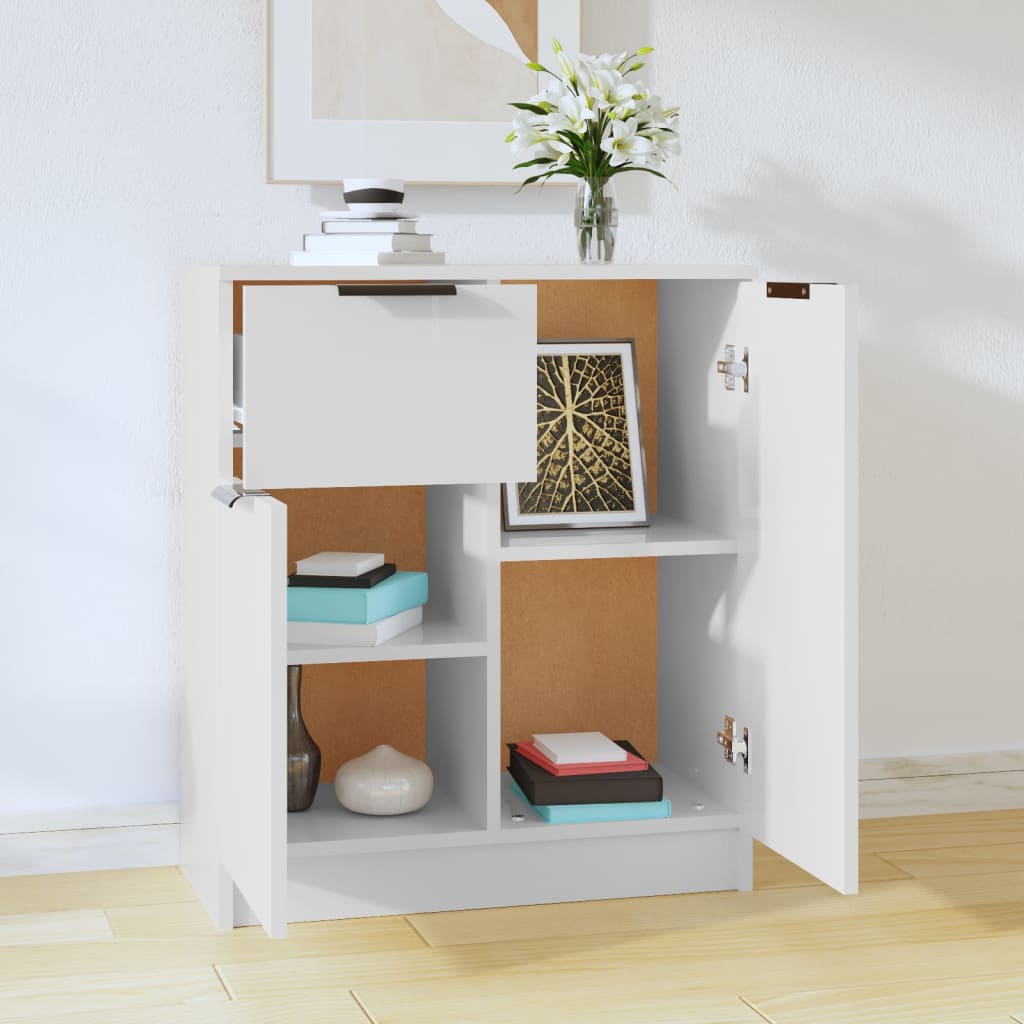 Skjenk hvit 60x30x70 cm konstruert tre