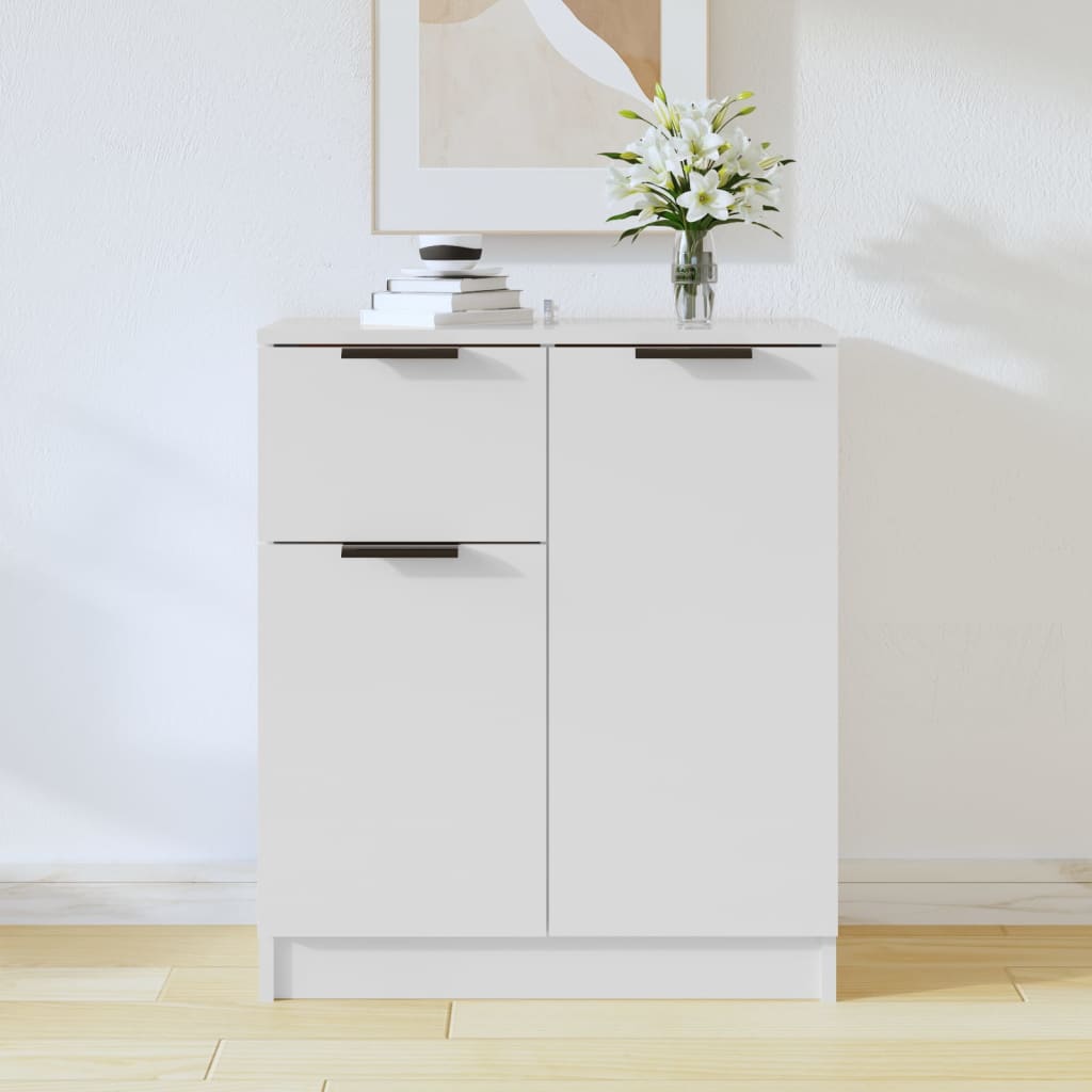 Skjenk hvit 60x30x70 cm konstruert tre