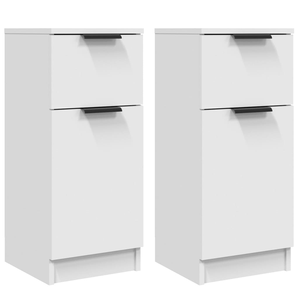 Skjenker 2 stk hvit 30x30x70 cm konstruert tre
