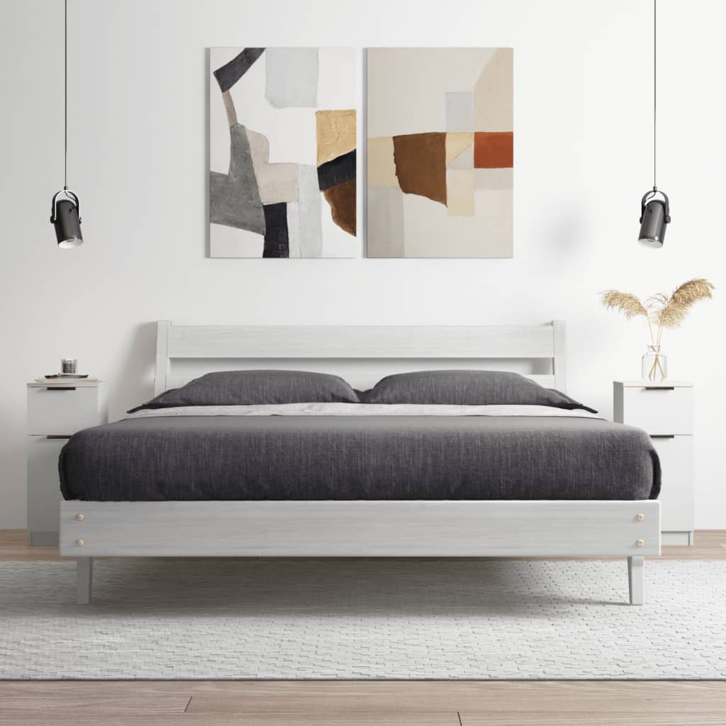 Skjenker 2 stk hvit 30x30x70 cm konstruert tre
