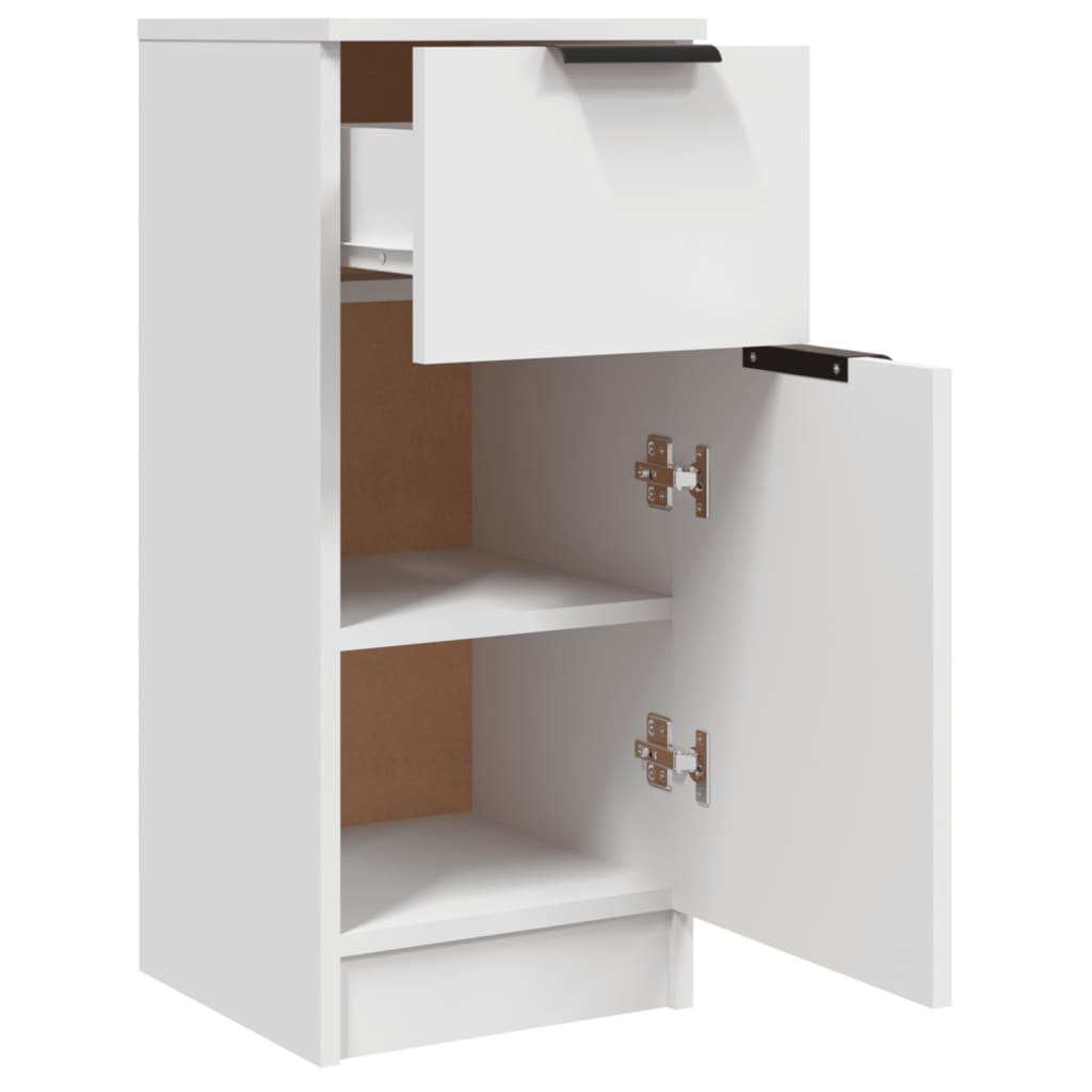 Skjenker 2 stk hvit 30x30x70 cm konstruert tre