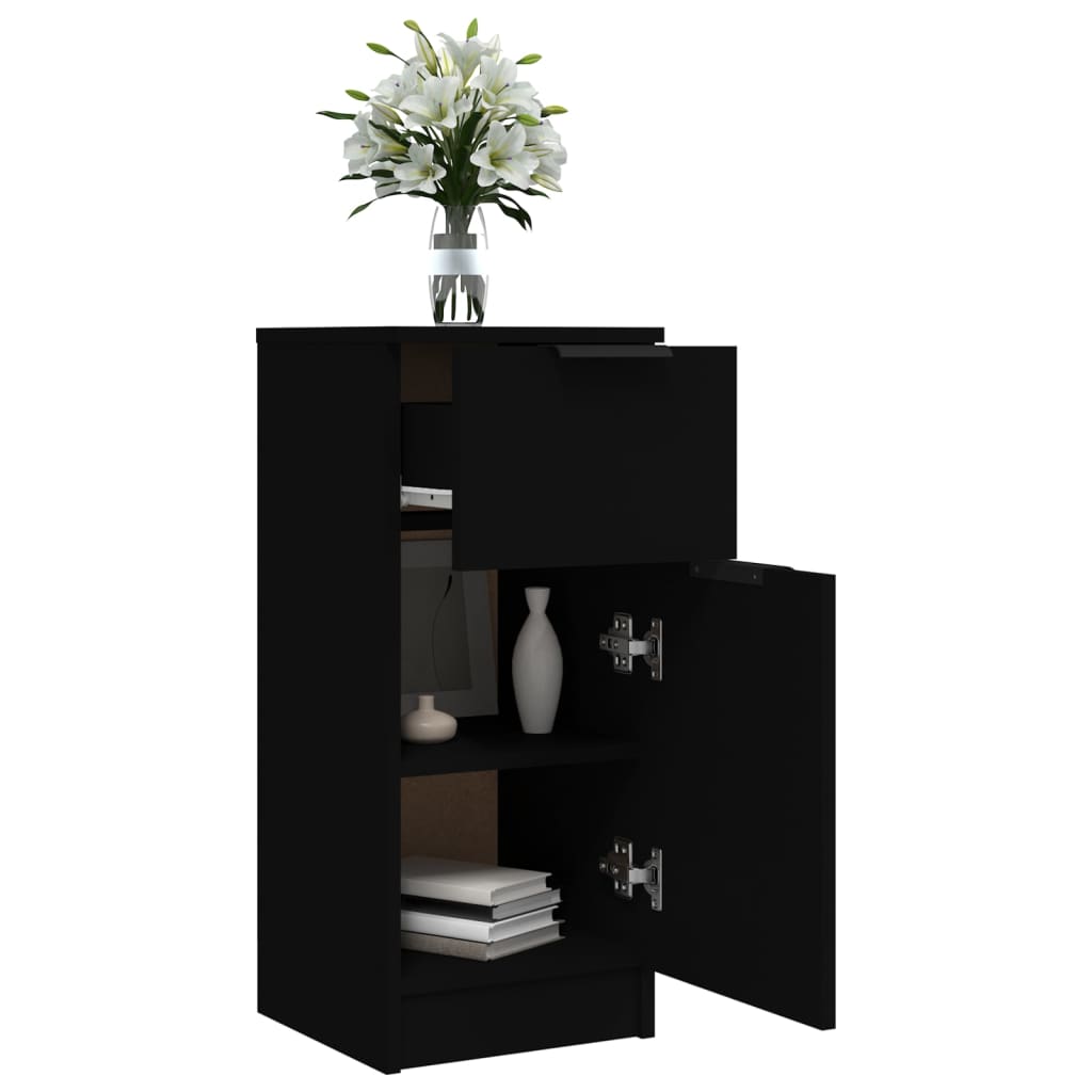 Skjenk svart 30x30x70 cm konstruert tre