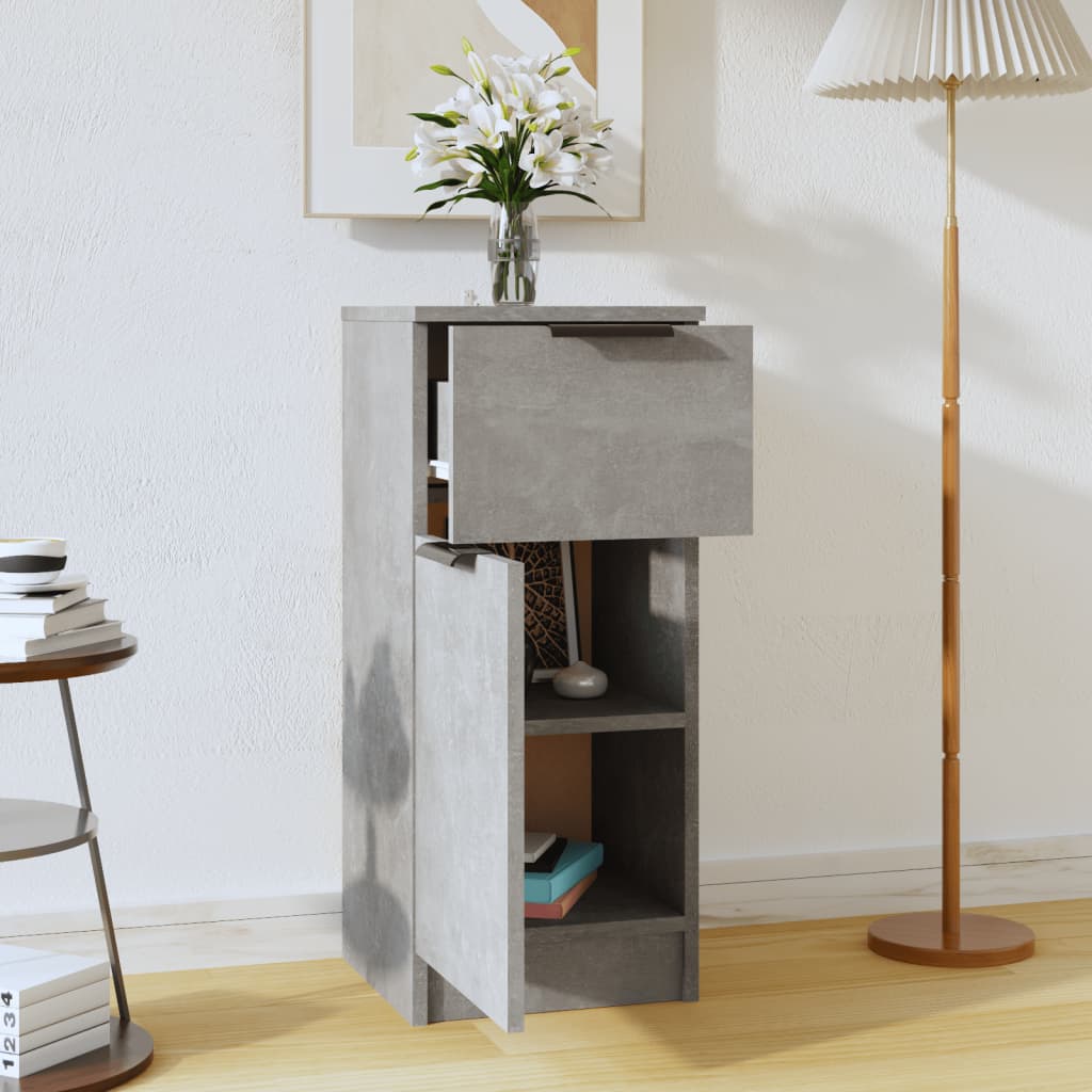 Skjenk betonggrå 30x30x70 cm konstruert tre