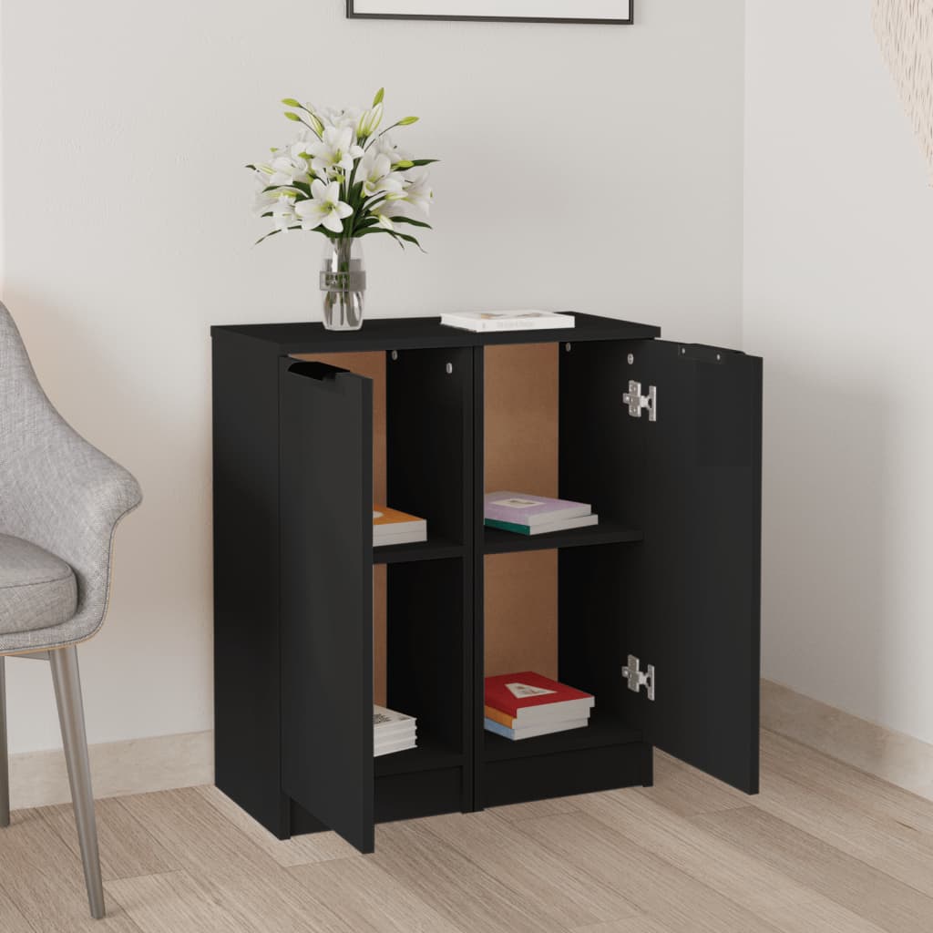 Skjenker 2 stk svart 30x30x70 cm konstruert tre