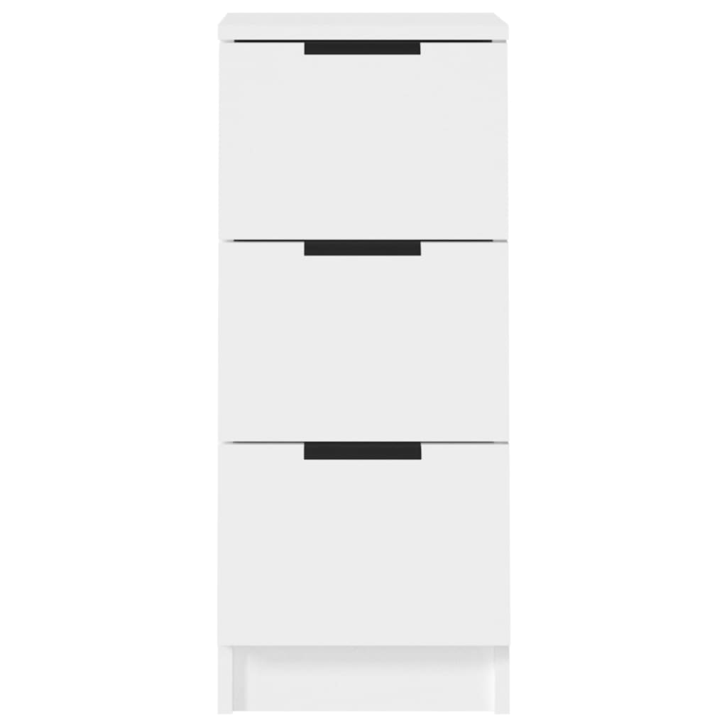 Skjenker 2 stk hvit 30x30x70 cm konstruert tre