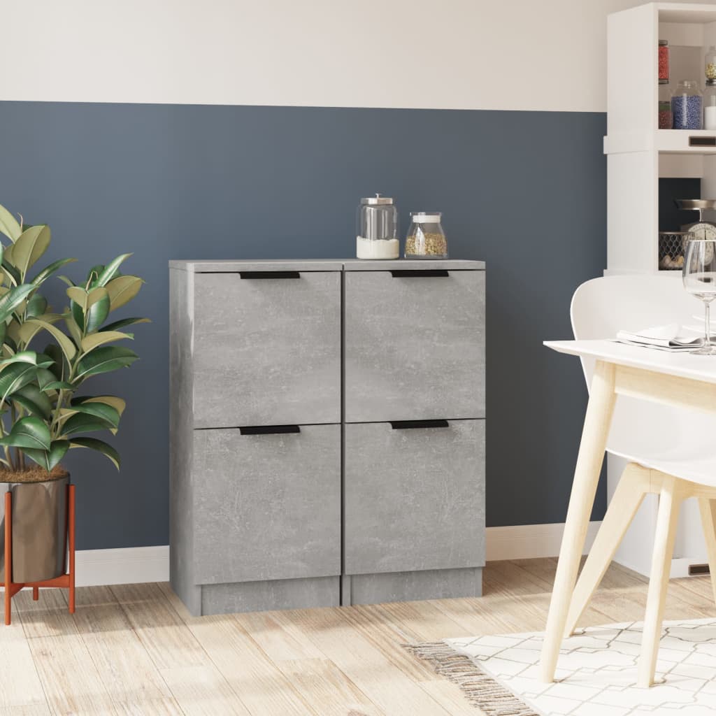 Skjenker 2 stk betonggrå 30x30x70 cm konstruert tre