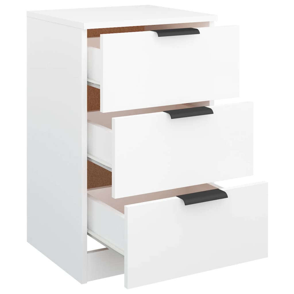 Nattbord 2 stk hvit 40x36x65 cm