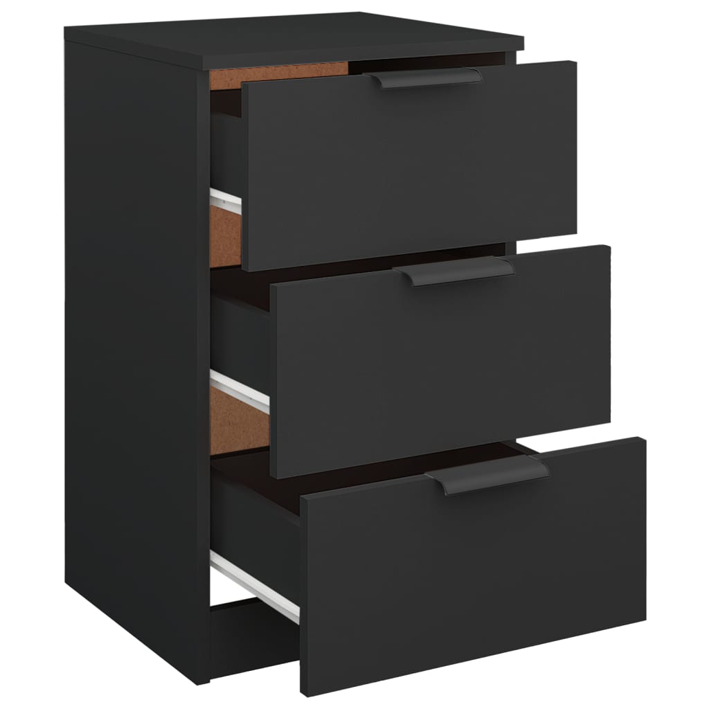 Nattbord 2 stk svart 40x36x65 cm
